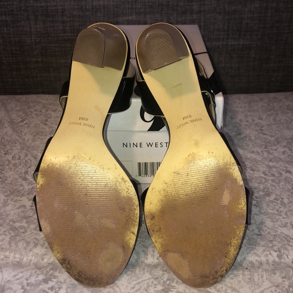 Nine West Black Patent Greenwich Heels, Size 8.5 - Picture 11 of 13